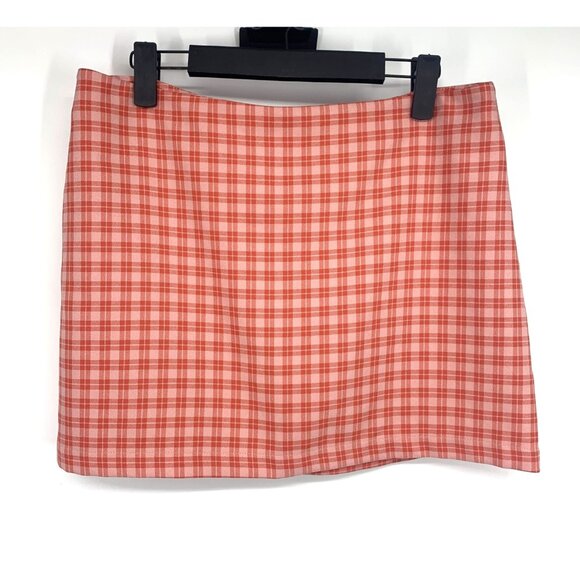 Urban Outfitters Skirt Pink Plaid Mini High Waist Y2K Preppy - Picture 3 of 13
